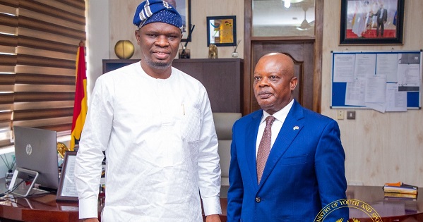 Mustapha Ussif (Left) with Ibok-Ete Ekwe Ibas, the Nigerian High Commissioner to Ghana Mustapha Ussif (Left) with Ibok-Ete Ekwe Ibas, the Nigerian High Commissioner to Ghana